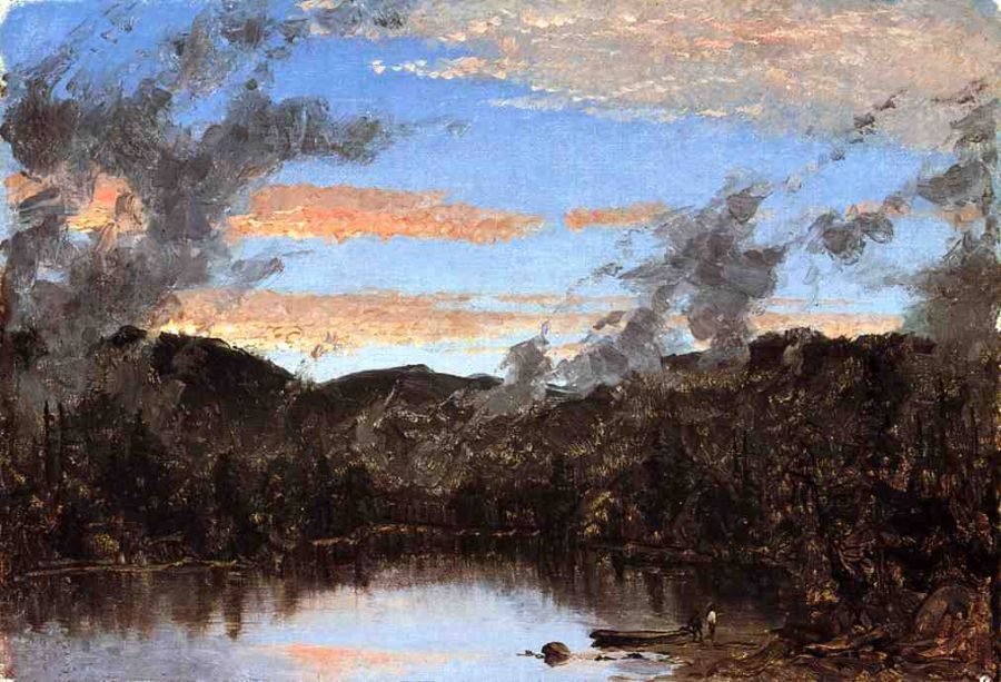 Sanford Robinson Gifford A Mist Rising at Sunset in the Catskills